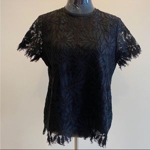Juicy Couture Women Lace Top Black Size Medium